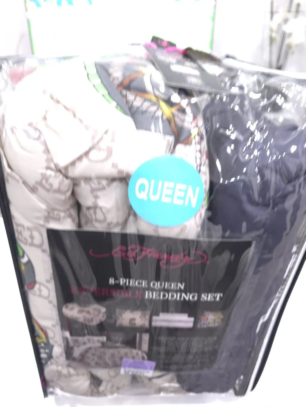Ed Hardy Queen 8 pcs Cobra Reversible Comforter Bedding Set New